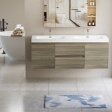 60" Floating Bathroom Vanity with Sink, Modern Wall-Mounted Bathroom Storage Vanity Cabinet with W1573P152707