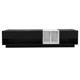 ON-TREND Sleek and Stylish TV Stand with Perfect Storage Solution, Two-tone Media Console for TVs Up WF311772AAB