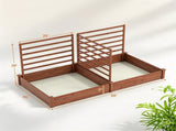 Brown Fir Wood Raised Garden Bed with 3 Climbing Trellises, 2 Large Open-Base Planting Boxes Modular 75092902