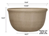 100% Recycled Resin Planter, Khaki Chino, 15.8in x 15.8in x 12in 47851475