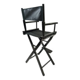 Casual Home Director's Chair, Black Frame/Black Canvas,Suitable for adults, foldable style, 2pcs/set 93515385