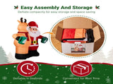 Santa Claus Hugging Reindeer Inflatable 6.8ft, 190D Polyester Christmas Yard Decor with 6 LED 16150534