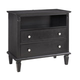 Open Space and 2 Drawers Dresser Nightstand with Charging Station, Farmhouse End Table with USB W1693P216933
