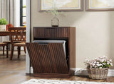 10-Gallon Woodgrain Tilt-Out Trash Can Cabinet Wooden Garbage Recycling Cabinet with Wave-Textured 46943397