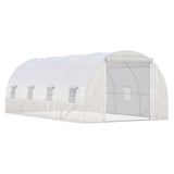 ZNTS 19' x 10' x 7 Steel Frame Walk-In Tunnel Greenhouse Garden Warm House- White-AS 52824672