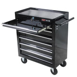 7 DRAWERS MULTIFUNCTIONAL TOOL CART WITH WHEELS-BLACK W1102107325