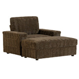 42" Oversized Chaise Lounge Indoor,Faux Rabbit Fur Sofa Bed with Storage Ottoman and N723P232726D