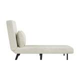 3 in 1 Foldable Linen Chaise Lounge with Adjustable Backrest, Footrest & Detachable Pillow, W1716P280541