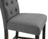 Leviton Solid Wood Tufted Asons Barstool, Set of 2, Grey T2574P165118