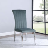 Dark Grey and Chrome Tufted Side Chair B062P153679