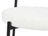 Burbank Modern Round Boucle Dining Chairs, Set of 2, White T2574P180242