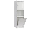 White melamine-faced particleboard, vertical grain, 40*40*180cm, 1 door bottom flip-down drawer 61346661
