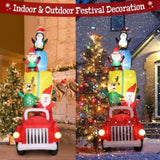 12ft 24W 12pcs LED Lights Santa Claus Driving With Gifts Garden Santa Claus Decoration 50584439