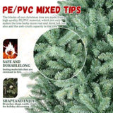 Artificial 7ft Blue green Tint Christmas Tree with 2518 PE/PVC Mixed Branch Tips, memory wireiron 70487315