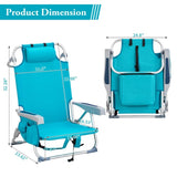 ZNTS 63*65*82cm Short Oxford Cloth Silver White Aluminum Tube Bearing 100kg Beach Chair Mint Green 97992974