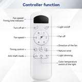 52 Inch Modern Ceiling Fan with 18W LED Light and Remote Control 3 ABS Blades DC Motor for Bedroom W934P285765