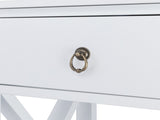 Side Intersection Style Bedside Table Coffee Table with Two-layer Drawer White 67677347
