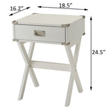 White 1-drawer End Table B062P181374