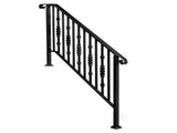 Matte Black Outdoor 4 Level Iron Handrail 88619565