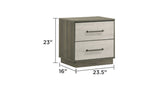 Gem Modern Style 2-Drawer Night stand Made with Wood in Beige & Brown B009P254155