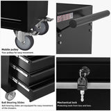 7-Drawering Tool Chest Cabinet, Large Capacity Metal Tool Box with Wheels and Cylinder Locking, W3037P242000