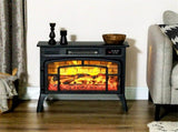 Black Electric Fireplace Stove, 1500W Infrared Heater with Realistic Flame Effect & Adjustable 98556126