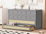 Full Size Murphy Bed with Large Drawers,Gray N708P336203E