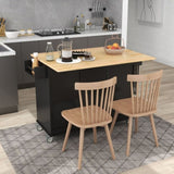 Rolling Mobile Kitchen Island with Solid Wood Top Locking Wheels,52.7 Inch Width,Storage Cabinet WF287035AAB