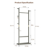 ZNTS Coat Racks solid wood hanger 23.6* 11*64.1in Solid environmental protection easy to assemble W2987P225475