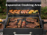 65 x 47 x 49 cm Black Tabletop Charcoal Grill with Chimney and Handle 700&degC High-Temperature 24264518