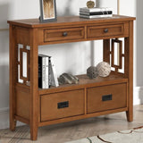36'' Farmhouse Pine Wood Console Table Entry Sofa Table with 4 Drawers & 1 Storage Shelf for W120246663