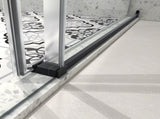 4876 Matte Black frameless one fixed and one shifted Shower Door, 70MM 304 SUS large pulleys with W2517P314409