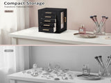 360&deg Rotating Jewelry Box with 5 Drawers - Black Cabinet & Pink Velvet Interior 91896017