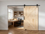 36 x 84 Inch Barn Door and Hardware Kit, Easy to Install Wood Sliding Barn Door with 8-in-1 Floor 86755689
