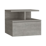 Adele Floating Nightstand with Drawer and Open Storage Shelves B070P173189