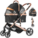 EchoSmile 4 in 1 Pet Stroller, Folding Lightweight Cat & Dog Stroller with Detachable Carrier, T2602P306354