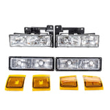 ZNTS 6pcs Front Left Right Car Headlights & Corner Parking Lights for Chevy Truck/Suburban 1994-1998 08570897