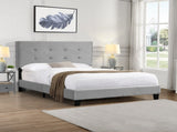 Full Size Upholstered Platform Bed Frame with pull point Tufted Headboard, Strong Wood Slat Support, W31136118