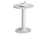 Round Side Table - Solid Wood Leg Small Drink Table for Living Room Bedroom Office,White 08655211