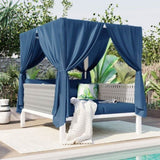 Outdoor Patio Sunbed with Curtains, High Comfort, Suitable for Multiple Scenarios 15401534