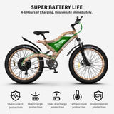 ZNTS AOSTIRMOTOR S18-1500W 26" 1500W Electric Bike Fat Tire 48V 15AH Removable Lithium Battery Mountain