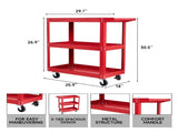 3-Tier Rolling Tool Cart Utility Cart on Wheels, 450 lb Heavy Duty Rolling Tool Cart for Warehouse, 44584215