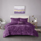Full/Queen Velvet Comforter Set with Throw Pillow B03595930