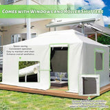 12'x20' Gazebo Cover for Hardtop Gazebos, Outdoor Universal Winter Gazebo Cover with Sidewalls and W1859P227658
