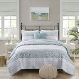 ZNTS King/Cal King 4 Piece Seersucker Quilt Set with Throw Pillow B035129016