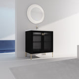 32Inch Freestanding Bathroom Vanity Plywood With Ceramic Sink, Soft Closing Door W999139424