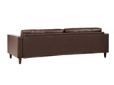 Mirod Mid-Century Modern PU Leather 3-Seat Sofa, Tufted Design, Solid Wood Legs, 2 Bolster Pillows, N760P285734D