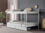 Twin Over Twin Convertible Bunk Bed with 2 Storage Drawers, Metal Bunk Bed Can 65723139