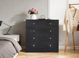 Black particleboard with a textured melamine finish, 66*40*91cm, 32 drawer cabinet, matte gold 43369394