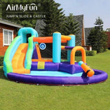 ZNTS AirMyFun Inflatable Bounce House, Jumping Castle with Water and Slide, Inflatable Bouncer with Air W1134126874